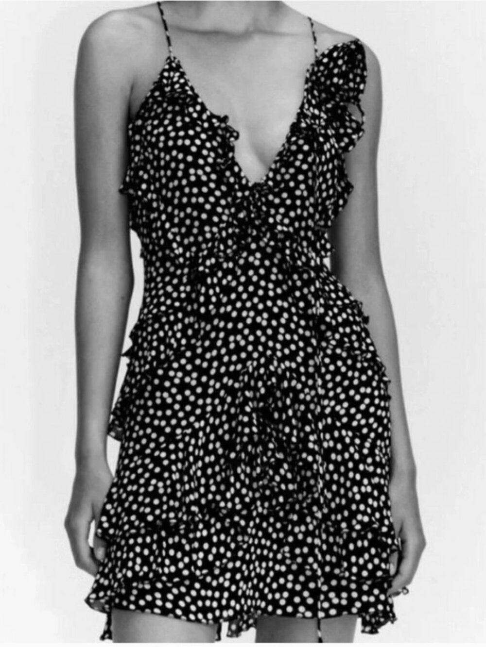 Ruffle Polka Dot Criss Cross Dress